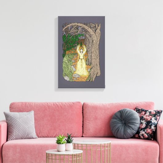 Eldritch Meesteres (Fairy Lady in Bos) Canvas Afdruk (Insitu (Woonkamer))