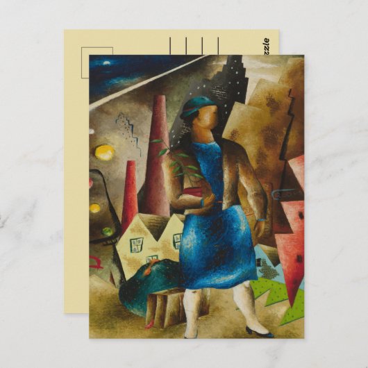 Eldzier Cortor's De uitzetting Abstract Briefkaart (Voorkant / Achterkant)