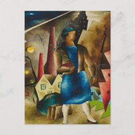 Eldzier Cortor's De uitzetting Abstract Briefkaart