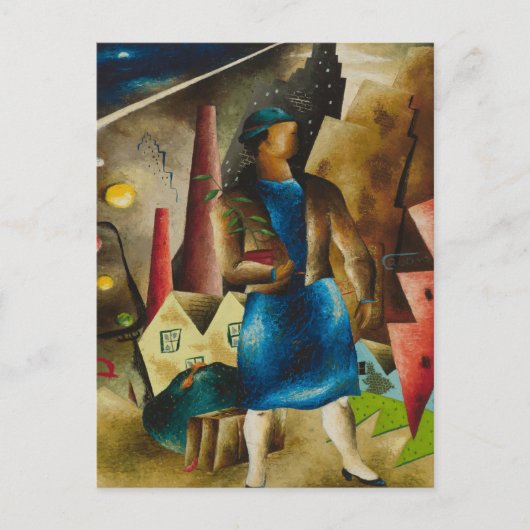 Eldzier Cortor's De uitzetting Abstract Briefkaart (Voorkant)