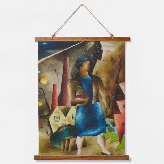 Eldzier Cortor's De uitzetting Abstract Hangend Wandkleed (Voorkant)