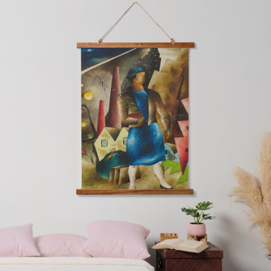 Eldzier Cortor's De uitzetting Abstract Hangend Wandkleed (Slaapkamer)