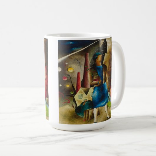 Eldzier Cortor's De uitzetting Abstract Koffiemok (Voorkant rechts)