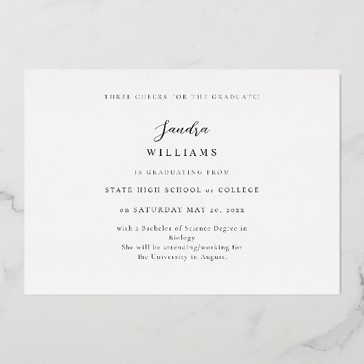 Ele Chic 5 Multi Foto Afstudeer Uitnodiging (Achterkant)