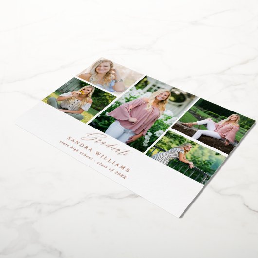 Ele Chic 5 Multi Foto Afstudeer Uitnodiging (Gedraaid)