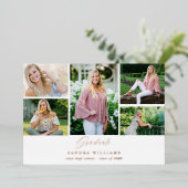 Ele Chic 5 Multi Photo Afstuderen Aankondiging (Staand Voorkant)