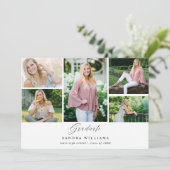 Ele Chic 5 Multi Photo Afstuderen Aankondiging (Staand voorkant)