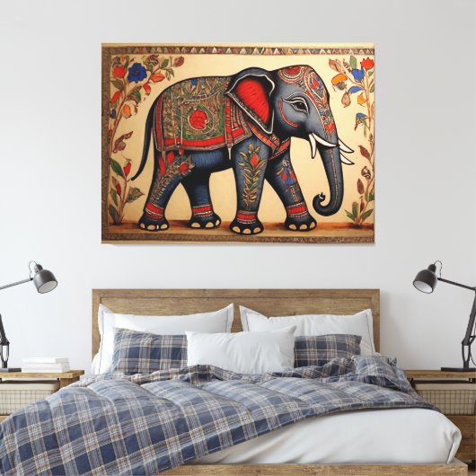 Ele-Fine Arts: Madhubani Canvas Prints (Insitu (Slaapkamer))