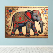 Ele-Fine Arts: Madhubani Canvas Prints (Insitu (Houten vloer))