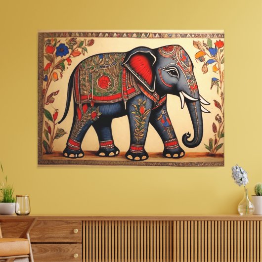 Ele-Fine Arts: Madhubani Canvas Prints (Insitu (Woonkamer))