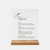 Eleanent Modern Bar Menu Bruiloft Acryl Teken Bord (Voorkant)