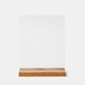 Eleanent Modern Bar Menu Bruiloft Acryl Teken Bord (Voorkant)