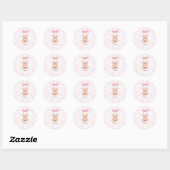 Eleanor | Aangepaste Roze Teddybeer Nursery Design Ronde Sticker (Vel)