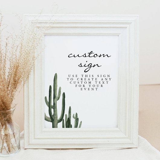 Eleanor - Bohemen Cactus Editable Sign Minimalist Poster