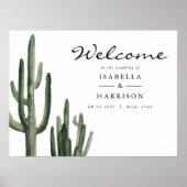 Eleanor - Bohemen Waterverf Cactus Welkomstbord Poster (Voorkant)