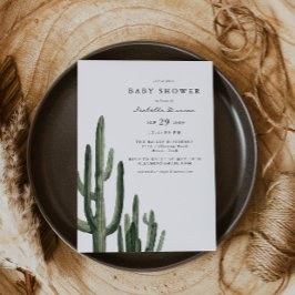 Eleanor - Bohemian Saguaro Cactus Baby shower Kaart