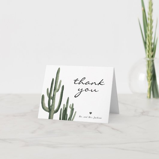 Eleanor - Minimaal bohemien Cactus Bedankkaart (Voorkant)