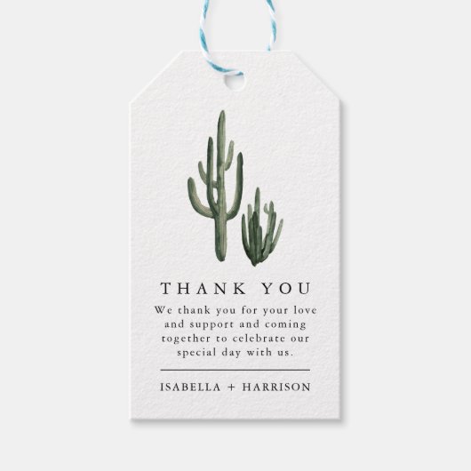 Eleanor - Minimale Bohemische Cactus Desert Label Cadeaulabel (Voorkant)