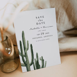 Eleanor - Minimale Saquaro Cactus Save the Date Kaart