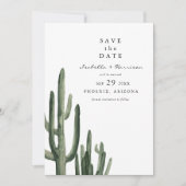 Eleanor - Minimale Saquaro Cactus Save the Date Kaart (Voorkant)