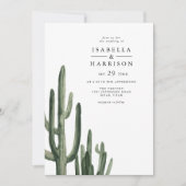 ELEANOR Modern Bohemian Green Cactus Foto Wedding Kaart (Voorkant)