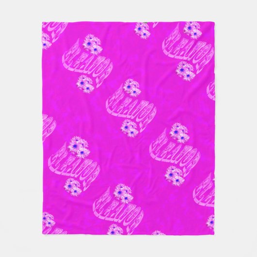 Eleanor Name Logo with Daisies, Fleece Deken (Voorkant)