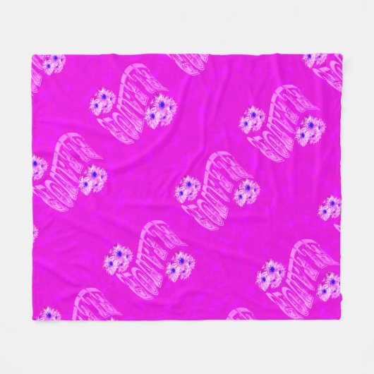 Eleanor Name Logo with Daisies, Fleece Deken (Voorkant (Horizontaal))