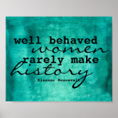 Eleanor Roosevelt citeert poster over vrouwen (Voorkant)