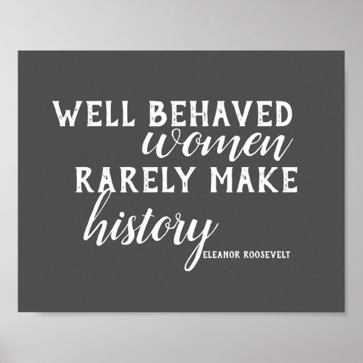 Eleanor Roosevelt citeert poster over vrouwen (Voorkant)