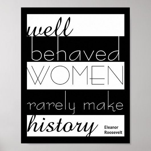 Eleanor Roosevelt citeert poster over vrouwen (Voorkant)