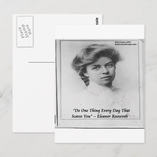 Eleanor Roosevelt "doe iets eng" Citaat Briefkaart (Voorkant / Achterkant)