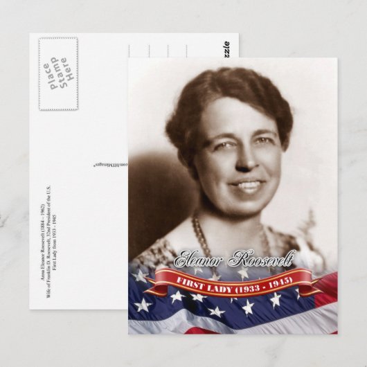 Eleanor Roosevelt, First Lady of the U.S. Briefkaart (Voorkant / Achterkant)