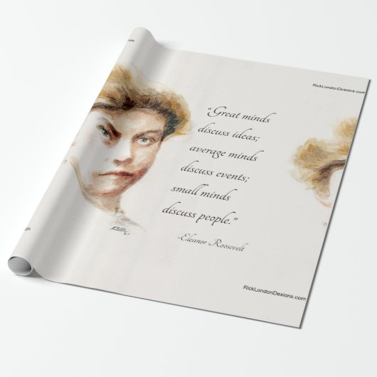 Eleanor Roosevelt & Great Minds Citaat Cadeaupapier (Uitgerold)