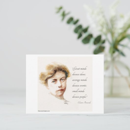 Eleanor Roosevelt & Great Minds Quote Waterverf Briefkaart (Staand voorkant)