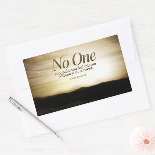 Eleanor Roosevelt Inspirerend citaat "Niemand" Rechthoekige Sticker (Envelop)