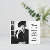 Eleanor Roosevelt - Niemand kan je het gevoel geve Briefkaart (Staand voorkant)