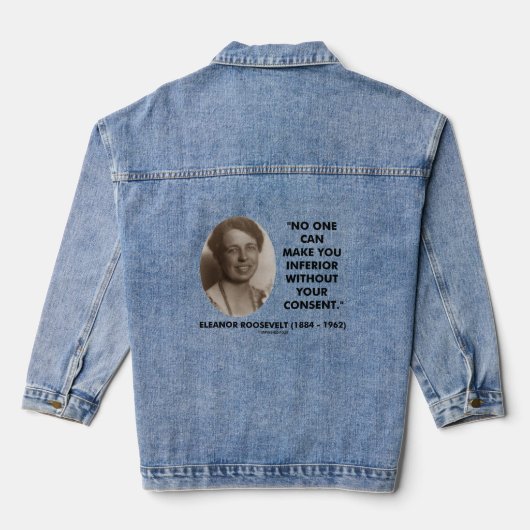 Eleanor Roosevelt Niemand kan je minderwaardig mak Denim Jacket (Achterkant)