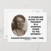 Eleanor Roosevelt Pessimist Briefkaart (Voorkant / Achterkant)
