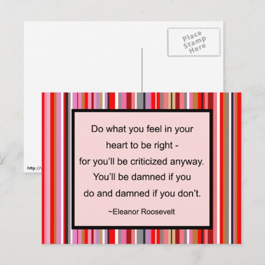 Eleanor Roosevelt Quote Briefkaart (Voorkant / Achterkant)