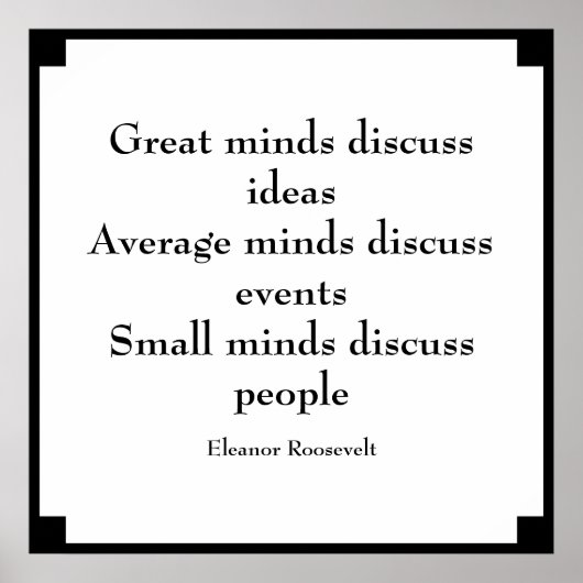 Eleanor Roosevelt Quote | Grote Meren Poster (Voorkant)