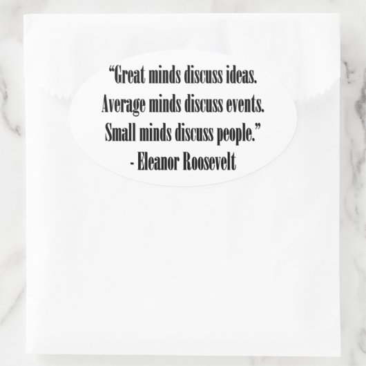 Eleanor Roosevelt Quote Ovale Sticker (Tas)