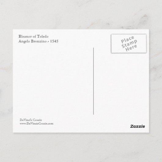 Eleanor van het Briefkaart van Toledo (Achterkant)