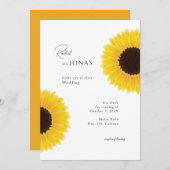 Elebant Zonnebloemen bruiloft uitnodiging (Voorkant / Achterkant)