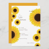 Elebant Zonnebloemen bruiloft uitnodiging (Voorkant / Achterkant)