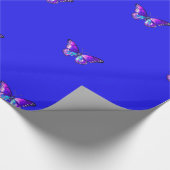  Elec. Blauw vlinderinpakpapier Cadeaupapier (Hoek)