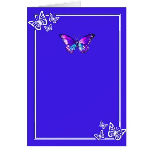  Elec. Blue Butterfly-Wenskaart (Voorkant)