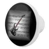 Elec Guitar ~3-D sheet Music Pillow ~Grey/Black BG Keramische Knop (Rechts)