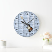 Elec Guitar ~ Rolling Sheet Music ~ Blue Tint Back Grote Klok (Huis)