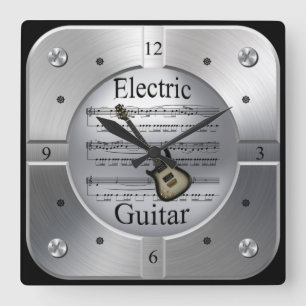 Elec Guitar~Sheet Music~Bored Silver Color~ Vierkante Klok