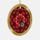 Elec Guitar ~ Silver ~ Red ~ Kerstmis ~ Keramisch Ornament (Rechts)